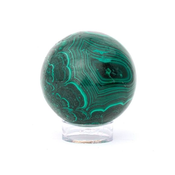 50-60mm Natural African Malachite Gemstone Sphere and Stand Display Ball